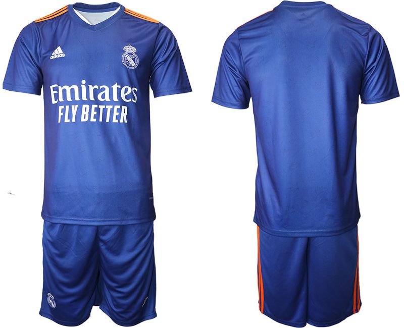 Men 2021-2022 Club Real Madrid away blue blank Adidas Soccer Jersey->tottenham jersey->Soccer Club Jersey